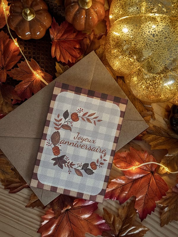 Carte Anniversaire - Couronne d’automne