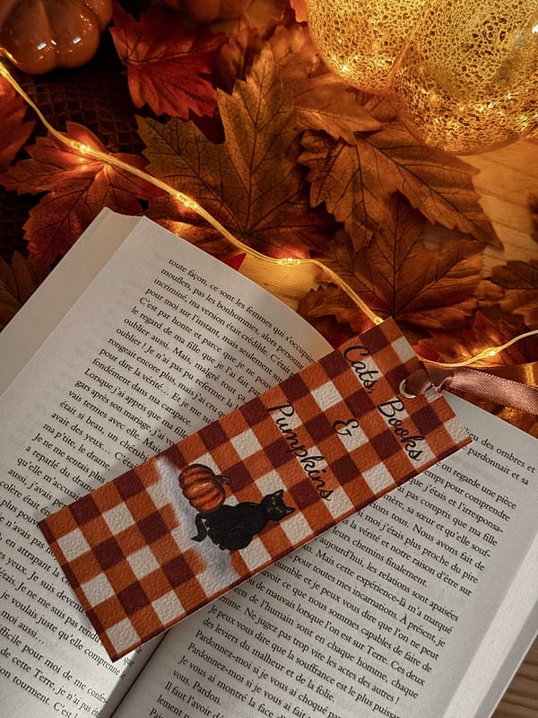 Marque page - Cats, Books & Pumpkins