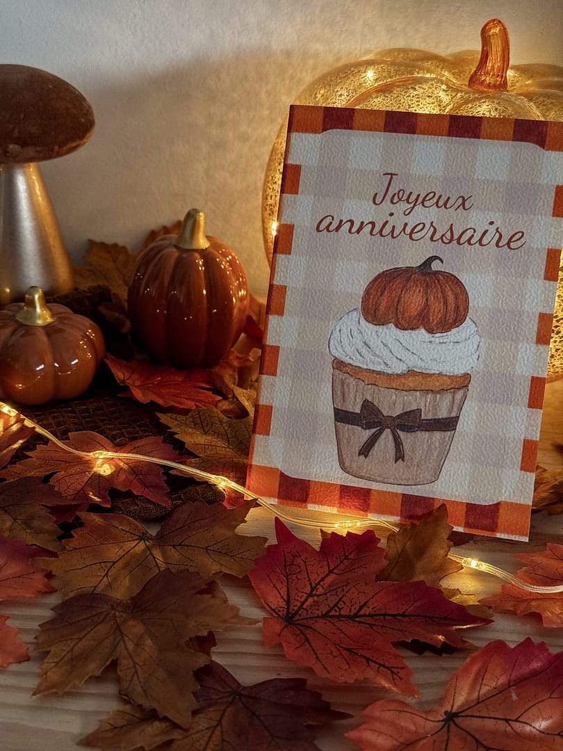 Carte Anniversaire - Muffin à la citrouille – Image 2